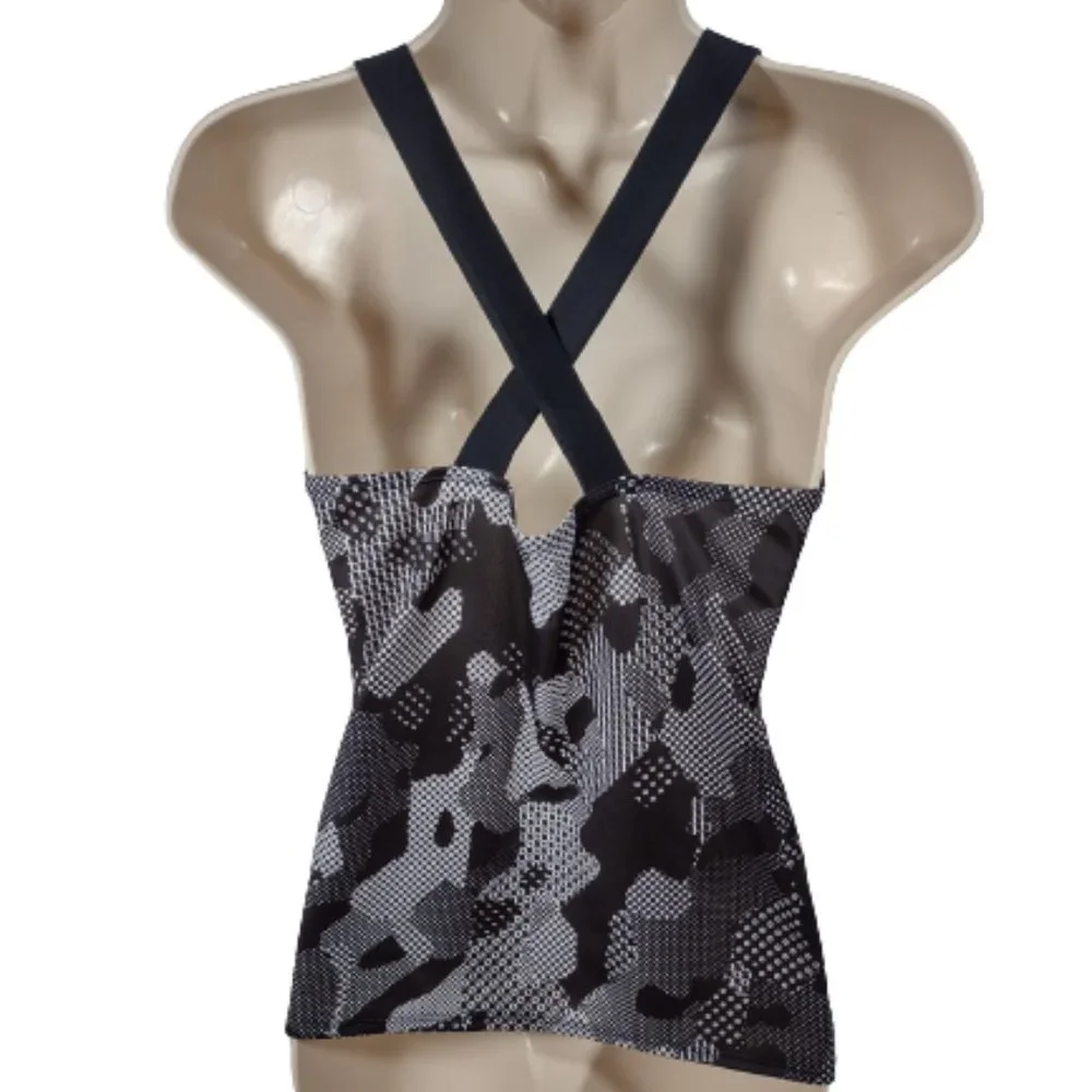 Nike Workout Tank Top Black & White Camo Girls Size XL